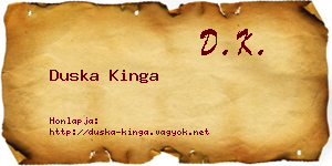 Duska Kinga névjegykártya