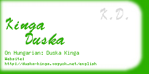 kinga duska business card